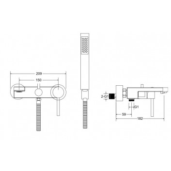 Смеситель для раковины Besco Decco, скрытая, излив 180mm, хром