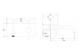 Смеситель для раковины Besco Decco, скрытая, излив 180mm, хром