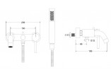 Смеситель для ванны Besco Decco, скрытая, излив 182mm, душевой набор, хром