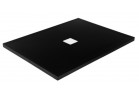 Поддон прямоугольный Besco Nox Ultraslim, 120x90cm, белая решётка декоративная, konglomeratowy, чёрный