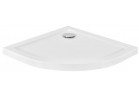 Поддон полукруглый Besco Aron Slimline, 80x80cm, акриловый, белый