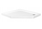 Поддон пятиугольный Besco Bergo Slimline, 90x90cm, акриловый, белый