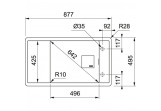Zlewozmywak wbudowywany Franke Fresno FSG 611 Fragranit+, 88x50cm, onyx 