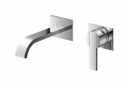 Смеситель для раковины Kohlman Gixs, скрытая, на 2 отверстия, излив 170mm, хром