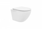 Подвесной унитаз WC Rea Carlo Mini Rimless Duroplast/Flat, 49x37cm, bez kołnierza, крышка с микролифтом, белая