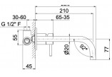 Смеситель для раковины Vema Maira, напольный, высота 168mm, без пробки, хром