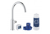 Набор startowy Grohe Blue Pure с клапаном sztorcowym Mono в форме C, filtrowanie wody, obracana излив, хром