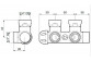 Blok подсоединительный Vasco угловой 1/2' GZ x 3/4' GZ - хром