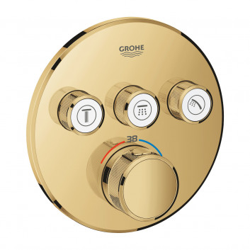 Смеситель скрытый Grohe Grohtherm SmartControl термостатическая 3-приёмники wody - polished nickel 