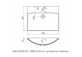 Раковина с тумбой Oristo UNI Amelia, 60x46cm, z переливом, konglomeratowa, белая