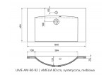 Раковина с тумбой Oristo UNI Amelia, 60x46cm, z переливом, konglomeratowa, белая