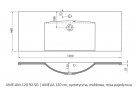Раковина с тумбой Oristo UNI Amelia, 120x46cm, z переливом, konglomeratowa, белая