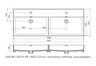 Раковина с тумбой двойная Oristo UNI Bold, 120x46cm, z переливом, керамическая, белая