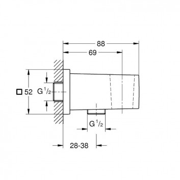 Соединительное колено Grohe Euphoria Cube przyłączeniowe, настенные, DN15, хром- sanitbuy.pl