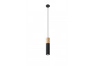Lampa подвесной Sollux Ligthing Pablo, 8cm, GU10 1x40W, чёрный/naturalne дерево