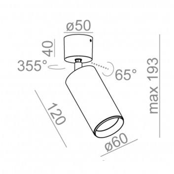 Reflektor LED AQForm PET next, 60mm, 3000K, белый/золотой структурный