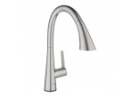 Электронная смеситель для мойки Grohe Zedra Touch, высота 406mm, выдвижной излив, нержавеющая сталь