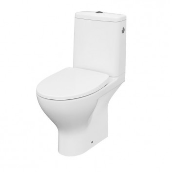 Kompakt WC Cersanit Moduo CleanOn, bezkołnierzowa раковина, 64,5x35,6cm, сидение slim с микролифтом, перелив горизонтальный, doprowadzenie wody od boku, белый