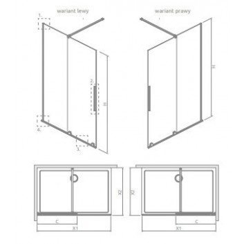 Radaway Furo кабина Walk-in 120x200cm левая стекло бесцветное 10106638-01-01L/10110594-01-01