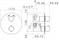 Смеситель ванна/душ Vema Tiber Steel, скрытая, 2 выходы wody, переключатель, нержавеющая сталь inox