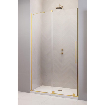 Двери раздвижные walk-in Radaway Furo Gold, левые, с задней стенкой, 160x200cm, стекло бесцветное, profil золотой