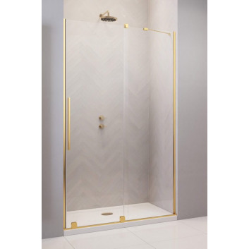 Двери раздвижные walk-in Radaway Furo Gold, левые, с задней стенкой, 160x200cm, стекло бесцветное, profil золотой