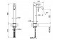 Смеситель для раковины Gessi Flessa, напольный, высота 305mm, короткая излив, клапан automatyczny, хромированная сталь
