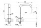 Излив для раковины Gessi Flessa, напольный, высота 205mm, zasięg 156mm, хромированная сталь