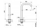 Излив для раковины Gessi Flessa, напольный, высота 205mm, zasięg 156mm, хромированная сталь