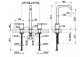 Смеситель для раковины на 3 отверстия Gessi Flessa, напольный, высота 273mm, без пробки, хромированная сталь