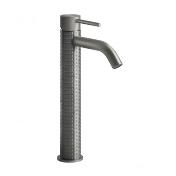 Смеситель для раковины Gessi Meccanica, напольный, высота 305mm, короткая излив, клапан automatyczny, хромированная сталь