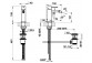 Смеситель для биде Gessi Meccanica, напольный, высота 159mm, клапан automatyczny, хромированная сталь