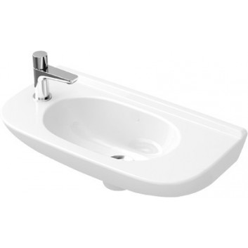 Раковина подвесная Villeroy&Boch O.novo, 50x25cm, без перелива, без отверстия под смеситель, CeramicPlus, Weiss Alpin, 
