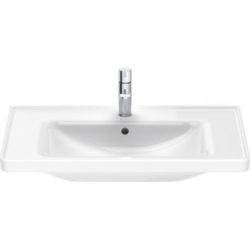 Раковина подвесная/с тумбой Duravit D-Neo, 65x48cm, z переливом, отверстие под смеситель, белая