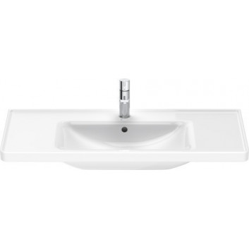 Раковина подвесная/с тумбой Duravit D-Neo, 65x48cm, z переливом, отверстие под смеситель, белая