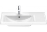 Раковина подвесная/с тумбой Duravit D-Neo, 80x48cm, асимметричная, komora с левой стороны, z переливом, отверстие под смеситель, белая