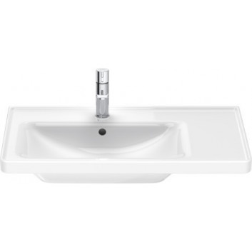 Раковина подвесная/с тумбой Duravit D-Neo, 80x48cm, z переливом, отверстие под смеситель, белая