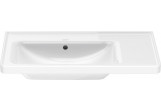 Раковина подвесная/с тумбой Duravit D-Neo, 80x48cm, асимметричная, komora с левой стороны, z переливом, без отверстия под смеситель, белая