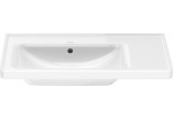 Раковина подвесная/с тумбой Duravit D-Neo, 80x48cm, асимметричная, komora с левой стороны, z переливом, без отверстия под смеситель, белая