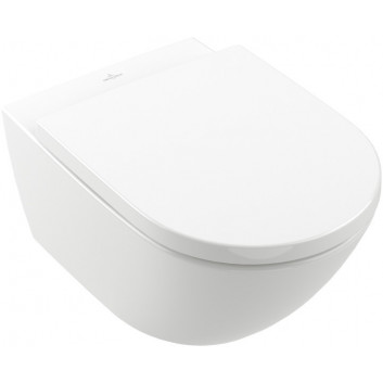 Подвесной унитаз WC Villeroy&Boch Subway 3.0, 56x37cm, bez kołnierza, TwistFlush, Weiss Alpin