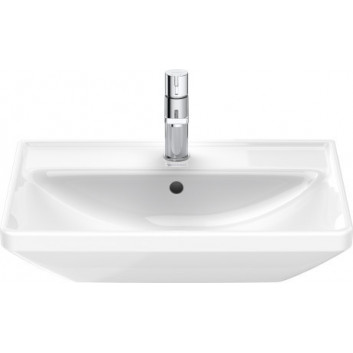 Раковина подвесная Duravit D-Neo, 55x44cm, z переливом, отверстие под смеситель, белая