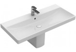 Раковина с тумбой Villeroy&Boch Avento, 100x47cm, перелив, отверстие под смеситель, CeramicPlus, Stone White