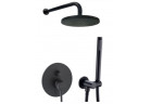 Душевой набор Paffoni Light, скрытый, 2 выходы wody, верхний душ круглая 225mm, чёрный мат.