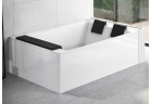 Ванна угловая с гидромассажем Novellini Divina Dual Natural Air, 190x140cm, установка справа, с инсталляцией, смеситель z funkcją napełniana przez перелив, каскадный излив, без корпуса, белый глянец