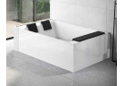 Ванна угловая с гидромассажем Novellini Divina Dual Natural Air, 190x140cm, установка слева, с инсталляцией, смеситель z funkcją napełniana przez перелив, каскадный излив, без корпуса, белый мат.