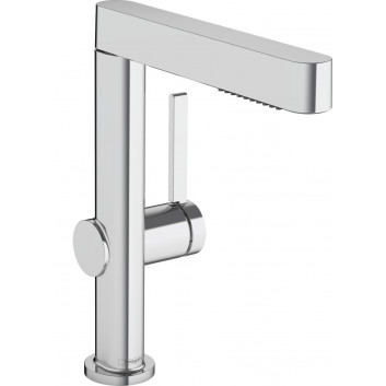 Смеситель для раковины Hansgrohe Finoris, напольный, однорычажный, высота 182mm, комплект сливной, хром