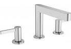 Смеситель для раковины на 3 отверстия Hansgrohe Finoris, напольный, высота 138mm, комплект сливной push-open, хром