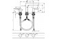 Смеситель для раковины на 3 отверстия Hansgrohe Finoris, напольный, высота 187mm, комплект сливной push-open, хром