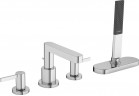Смеситель для ванны на 4 отверстия Hansgrohe Finoris, монтаж на борт ванны, sBox, 2 выходы wody, хром