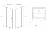 Двери для ниши Radaway EOS II DWJ 120, левые, 120x195cm, стекло бесцветное, profil хром